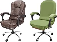 Vista 15 de NeColorLife Funda de terciopelo para silla de oficina con fundas para reposabrazos, funda elástica para silla de computadora de escritorio