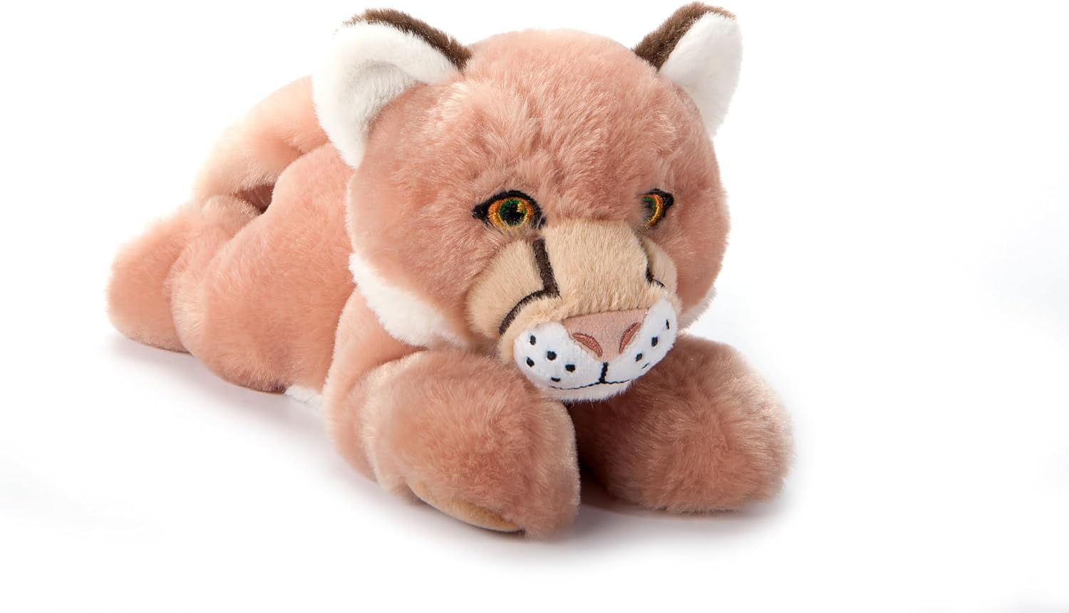 The Petting Zoo Mountain Lion Stuffed Animal Plushie, Gifts for Kids, Earth Keeperz Wildlife Animals, Zoologee Brown Cougar Plush Toy, 10 inches