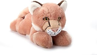 The Petting Zoo Mountain Lion Stuffed Animal Plushie, Gifts for Kids, Earth Keeperz Wildlife Animals, Zoologee Brown Cougar Plush Toy, 10 inches
