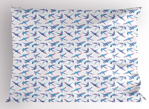 Miniatura 11 de Lunarable Synthwave - Juego de 2 fundas de almohada, estilo retro de los años 80 con estampado de palmeras y sol a rayas, similar al vaporwave,