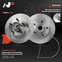 Vista 4 de A-Premium Kit de rotores de freno de disco ventilados delanteros de 10.28 pulgadas (261mm) + pastillas cerámicas compatible con modelos selectos