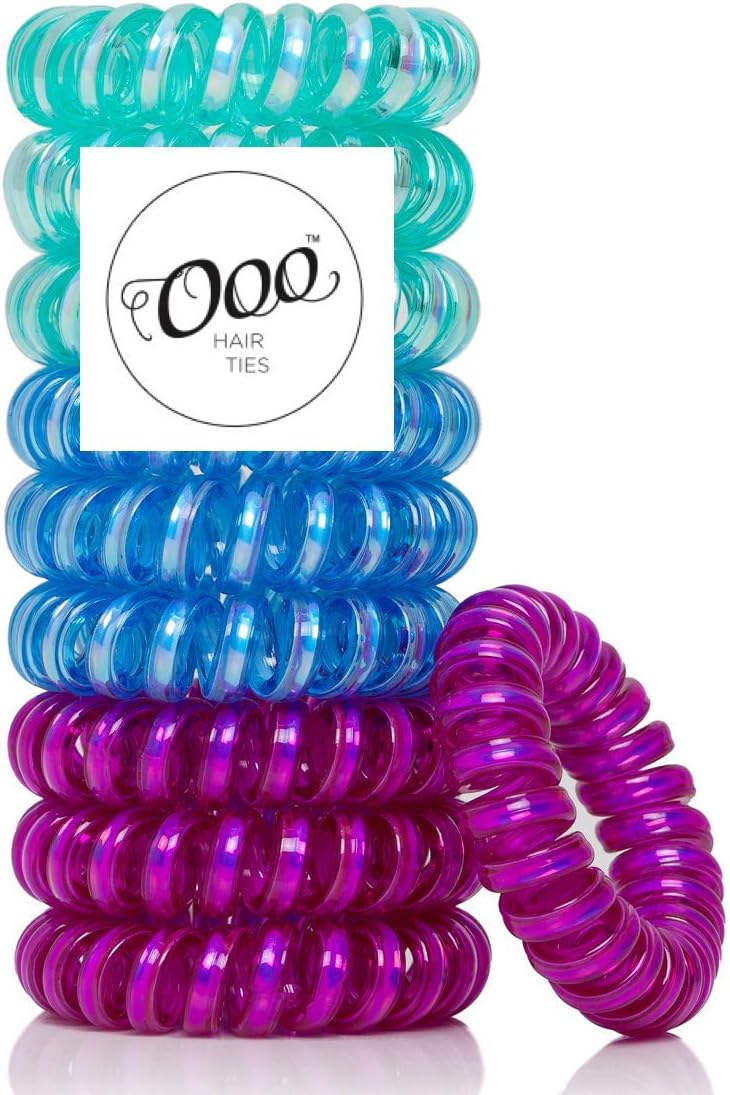 Painless PATENTED OOO Hair Ties. Ponytail holder spiral coil no traceless rubber bands. Best kids girls woman accessory all types of hair. Exercise, workouts & everyday (Candy)