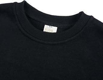 Toddler Boys Girls Solid Pullovers Sweatshirt Long Sleeve T-Shirt Kids Cotton Crewneck Thin Tops Blouse (Black, 3-4 Years)