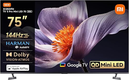 XIAOMI TV S Pro Mini LED 75,Smart TV,Dolby Vision,Dolby Atmos,4k QLED,144Hz,Goog