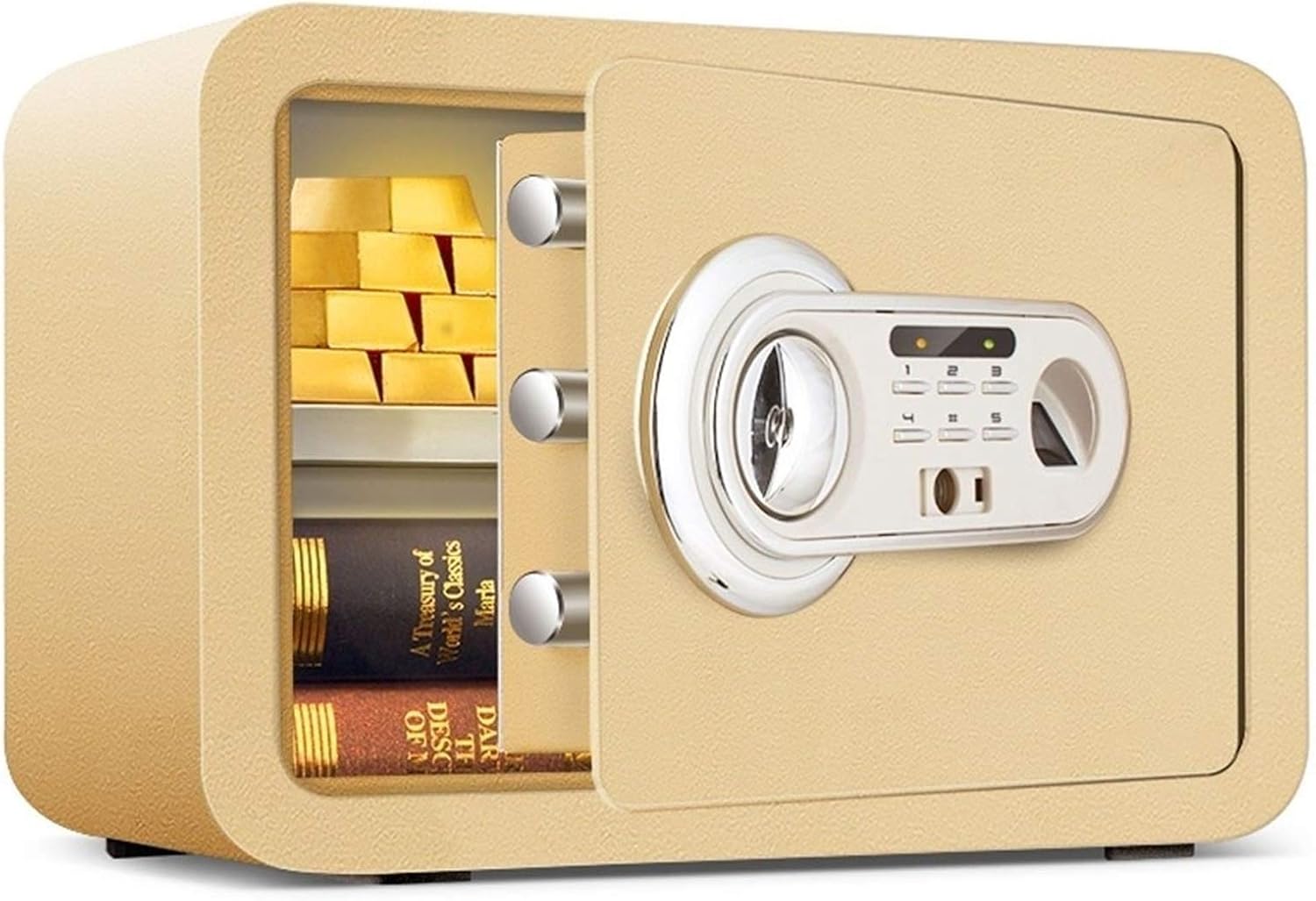 Digital Security Box Solid Alloy Steel Construction with Live-Locking Bolts Password Plus Key Setting for Home Office Hotel Good Safe