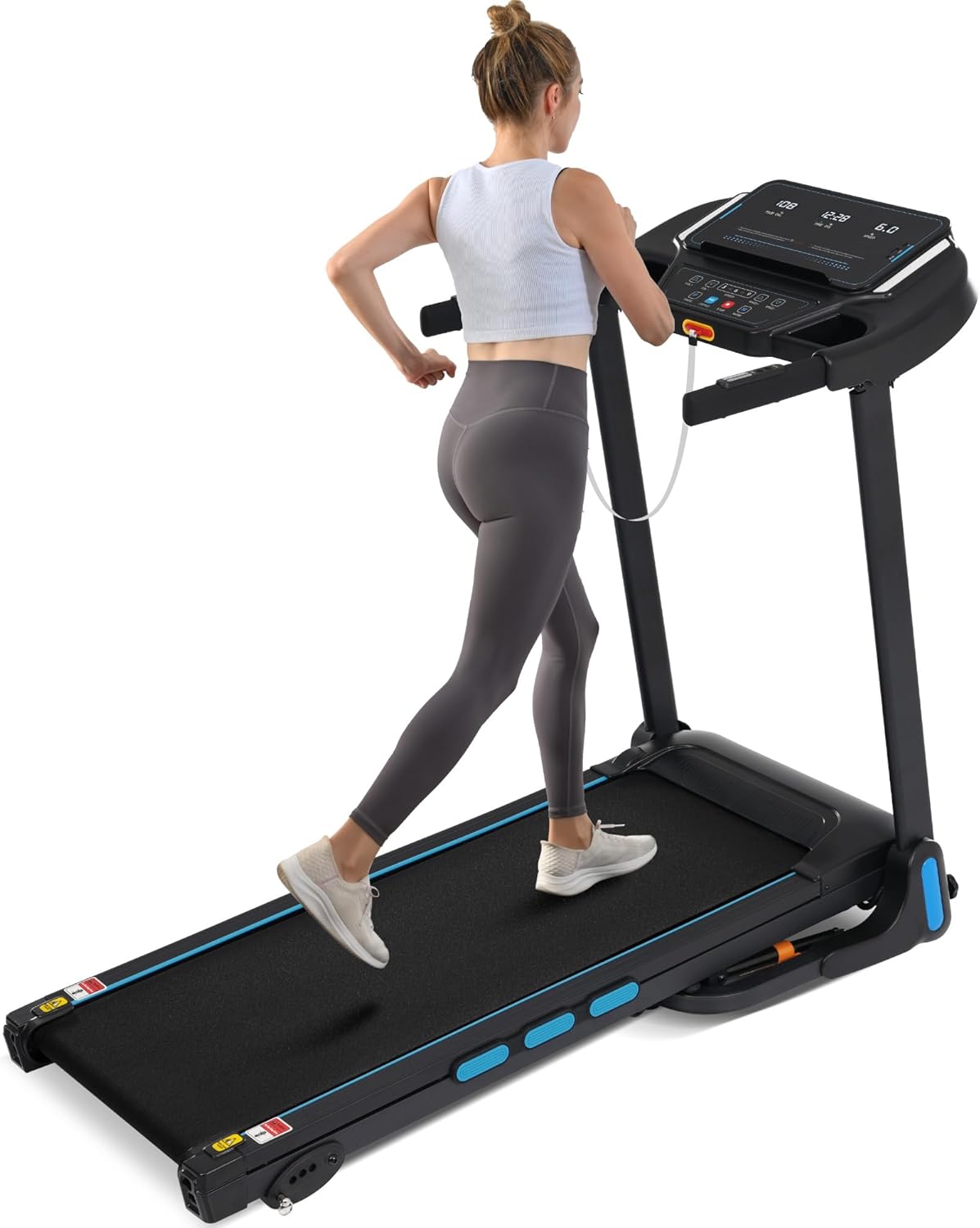 Merax Incline Treadmill, 10MPH Treadmills for Home, 3.0HP Running Treadmill for Exercising, 350LBS Sport Machines Fitness for Home with Bluetooth,Pulse Monitor,Auto Folding,Dual Control Mode