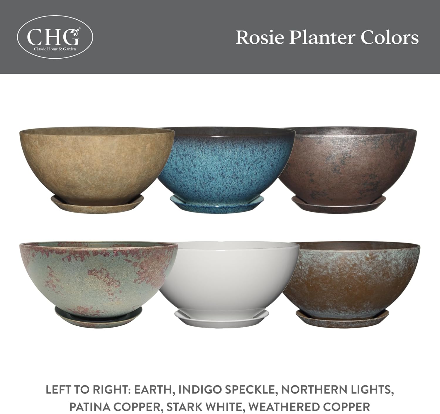 Indigo Speckle Resin 10" Oval Indoor/Outdoor Planter with Drainage