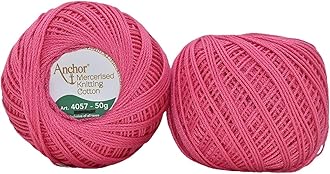 HUNNY- BUNCH® Premium Anchor Mercerised Knitting Crochet Cotton Thread Yarn Balls for Knitting, Weaving, Embroidery, DIY and Craft Making (Art. 4057) 50G - Pack of 1 (54)