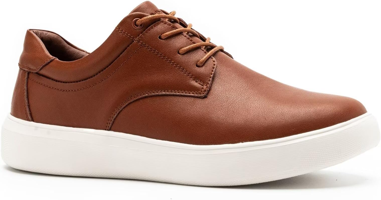 OrthoComfootMen's Orthopedic Wide Leather Dress Walking Shoes: Comfortable Arch Support Oxfords for Plantar Fasciitis, Orthotic Casual Business Work Shoes for Foot and Heel Pain Relief