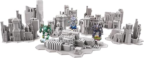 Miniatura 10 de Tabletop Terrain Paquete 1 de ciencia ficción de paisaje urbano de 0.236 in para juegos de miniaturas como Epic Battletech Adeptus Titanicus (Bundle