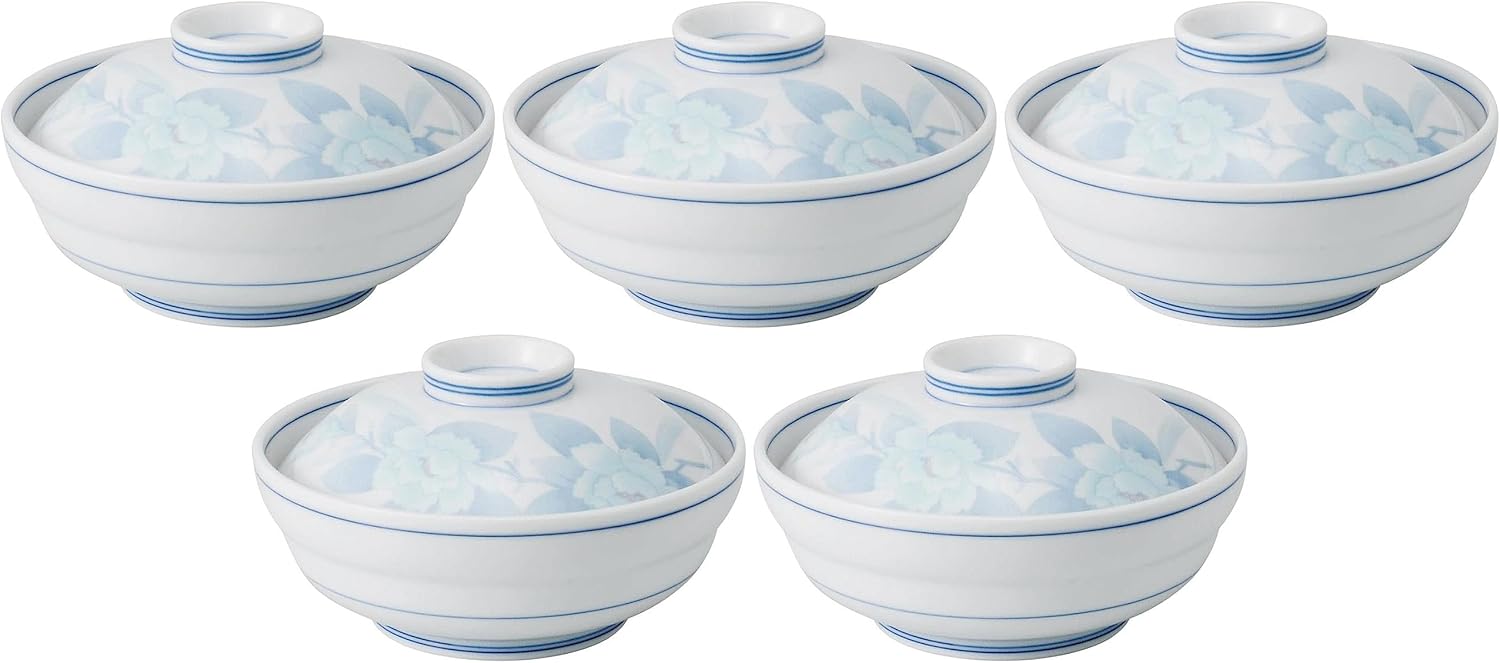 Set of 5, Kaori Kyoto Lid Facing, 5.7 x 3.3 inches (14.4 x 8.3 cm), Lid Facing