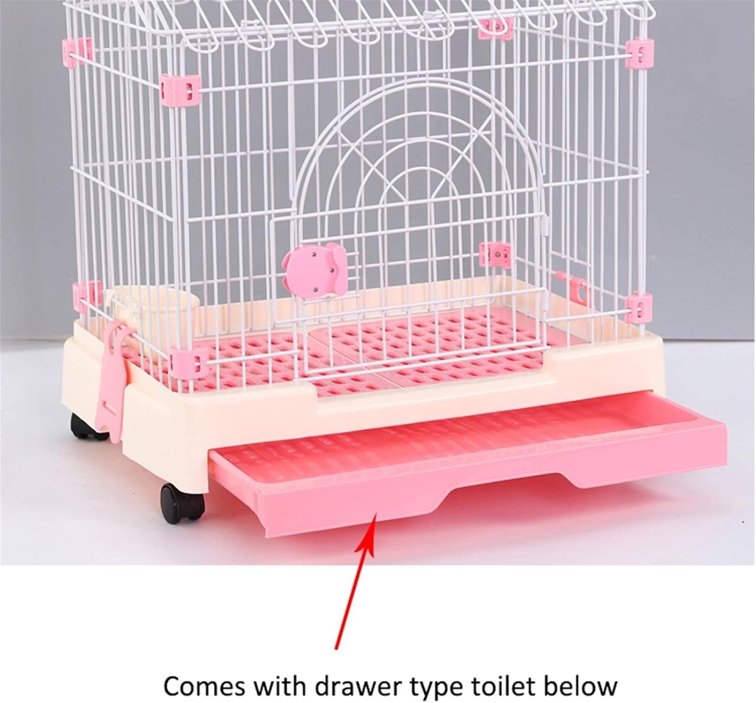 Dog cage Pink Dog Crate Dog Cage Dog Kennel Metal Wire Single Door Folding Pet Animal Pet Cage Dog House (Samll)