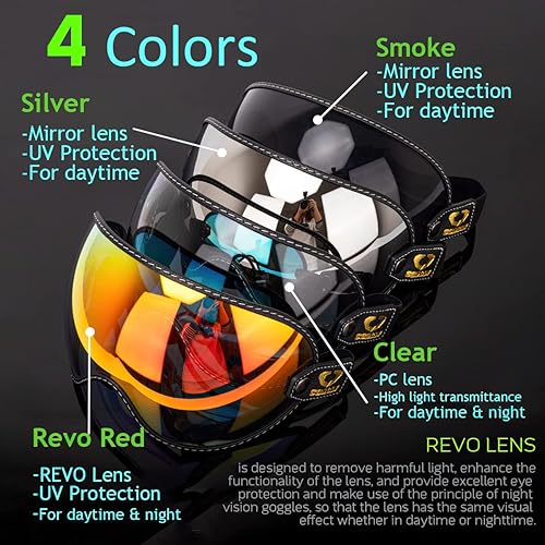 Miniatura 5 de Visor de burbuja para casco de motocicleta retro, lente de PC de repuesto para casco de motocicleta todoterreno Bell Moto-3