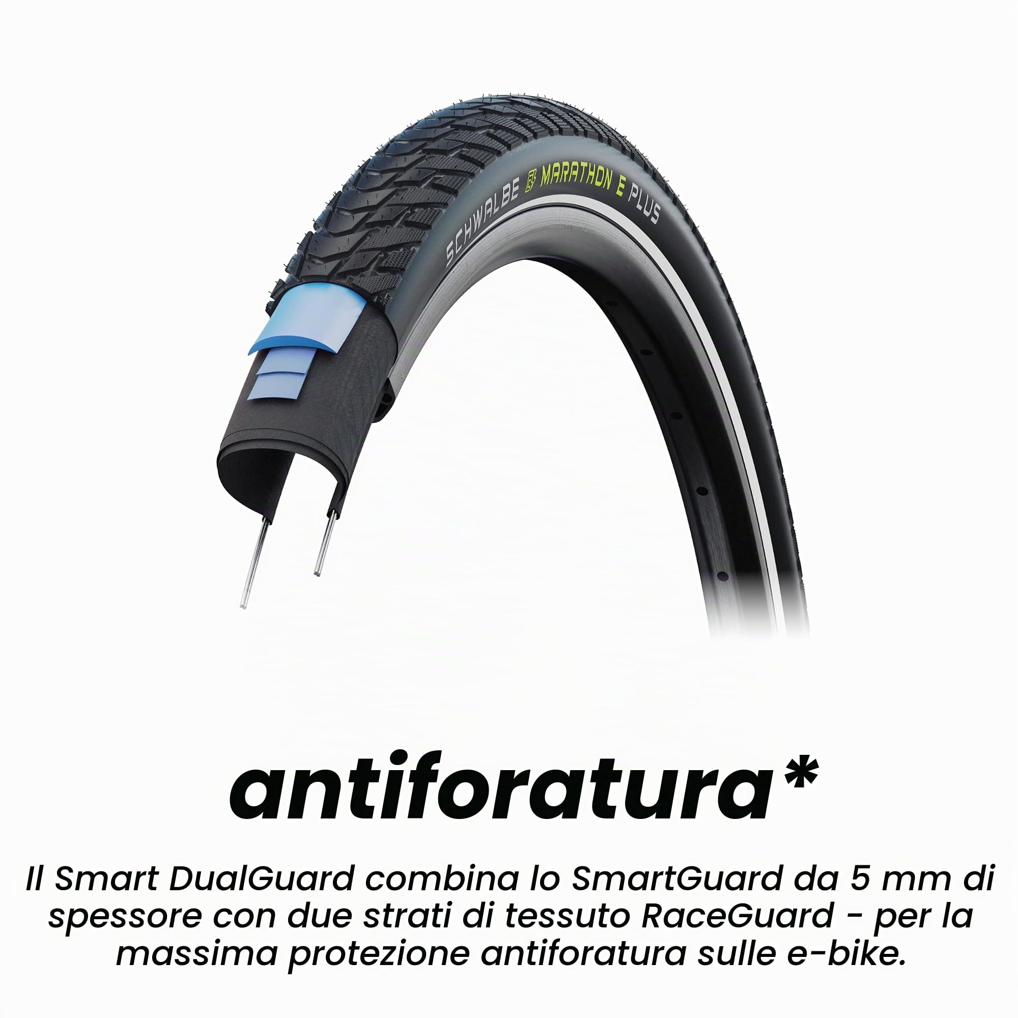 Schwalbe Marathon E-Plus, Pneumatico da Bici Unisex Adulto, Nero, Taglia unica