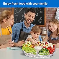 Vista 6 de INNOVATIVE LIFE Bandeja de frutas vegetales de alta gama con tapa, bandeja para servir verduras enfriadas con hielo en la parte inferior, perfecta