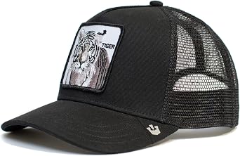 Goorin Bros. The Farm Unisex Adjustable Mesh Snapback Trucker Hat, Black The White Tiger, One Size