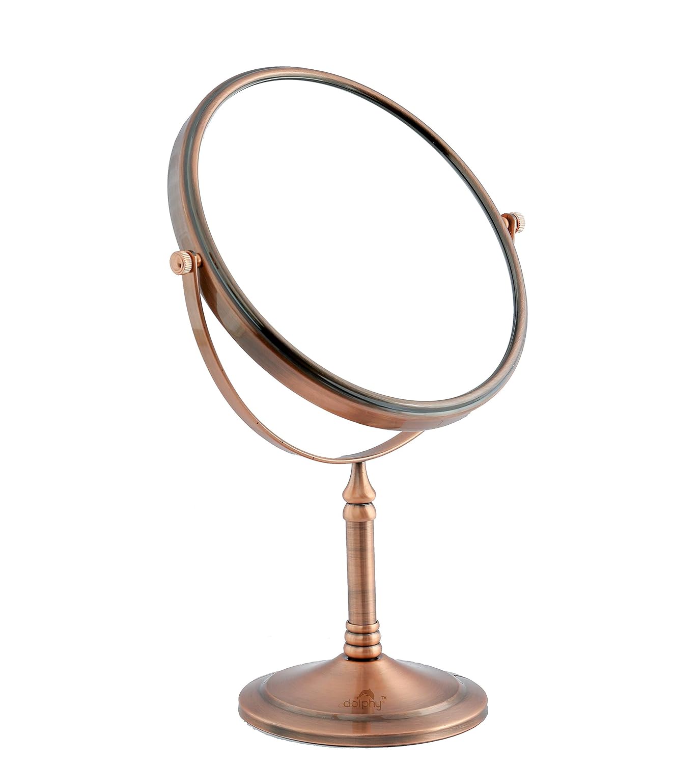 DOLPHY Copper 5X Magnification Tabletop Shaving & Makeup Vanity Mirror