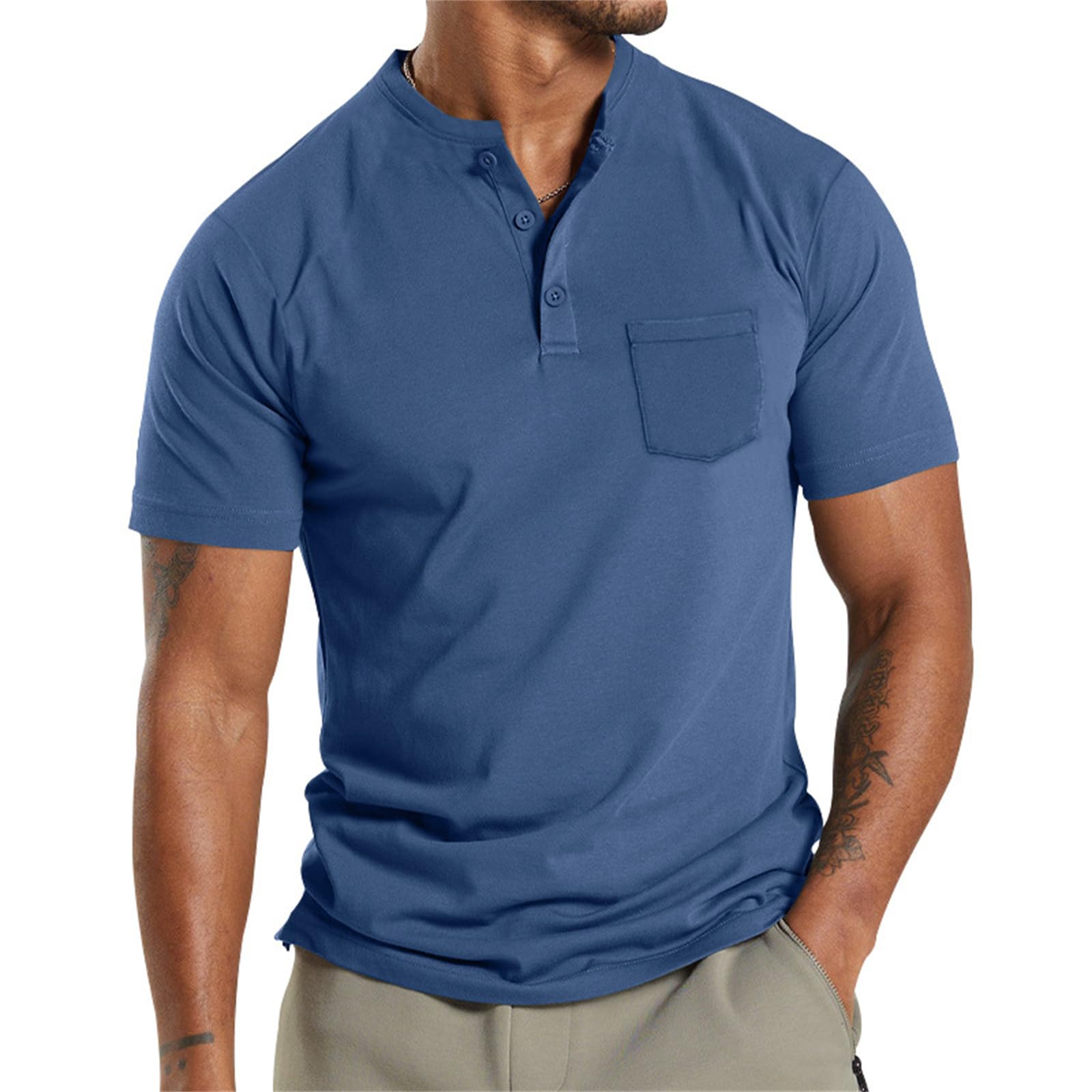 Men's Polo Shirts 2024 Short Sleeve Casual Polo T Shirt Business Solid Classic Fit Golf Shirts with Pockets