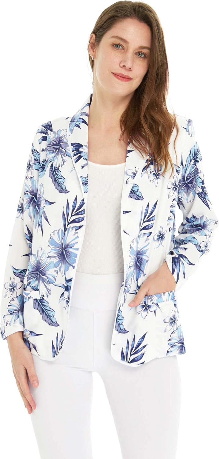 Matchable Hawaiian Luau Mother Daughter Women Jacket or Girl Wrap Dress in Day Dream Bloom