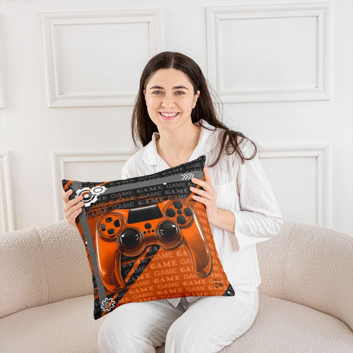 Feelyou Gamer Game Throw Pillow Covers Decorative 22" x 22" image 4