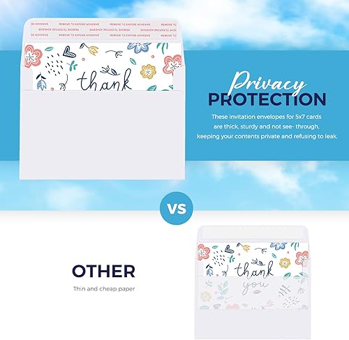 Miniatura 2 de ACSTEP Paquete de 200 sobres de 5 x 7 pulgadas, sobres blancos A7 autosellados para bodas, invitaciones, fotos, postales, tarjetas de felicitación