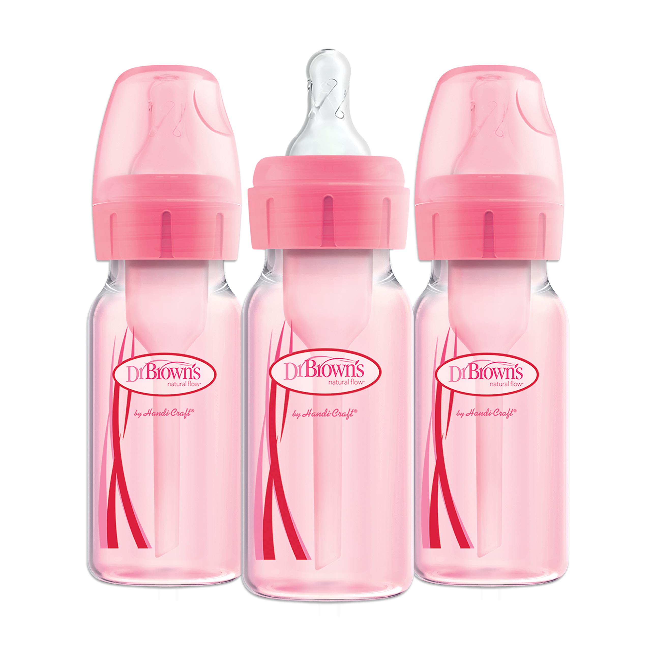 Dr. Brown'sOptios+ Baby Bottles, 4 Ounce, Pink, 3 Count