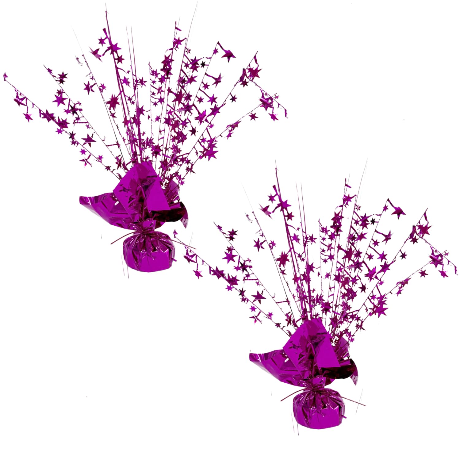 ALISSAR2-Pack Glitter Hot Pink Star Centerpieces-Table Decorations for Home Decor Birthday Wedding Anniversary Decor (Hot Pink)