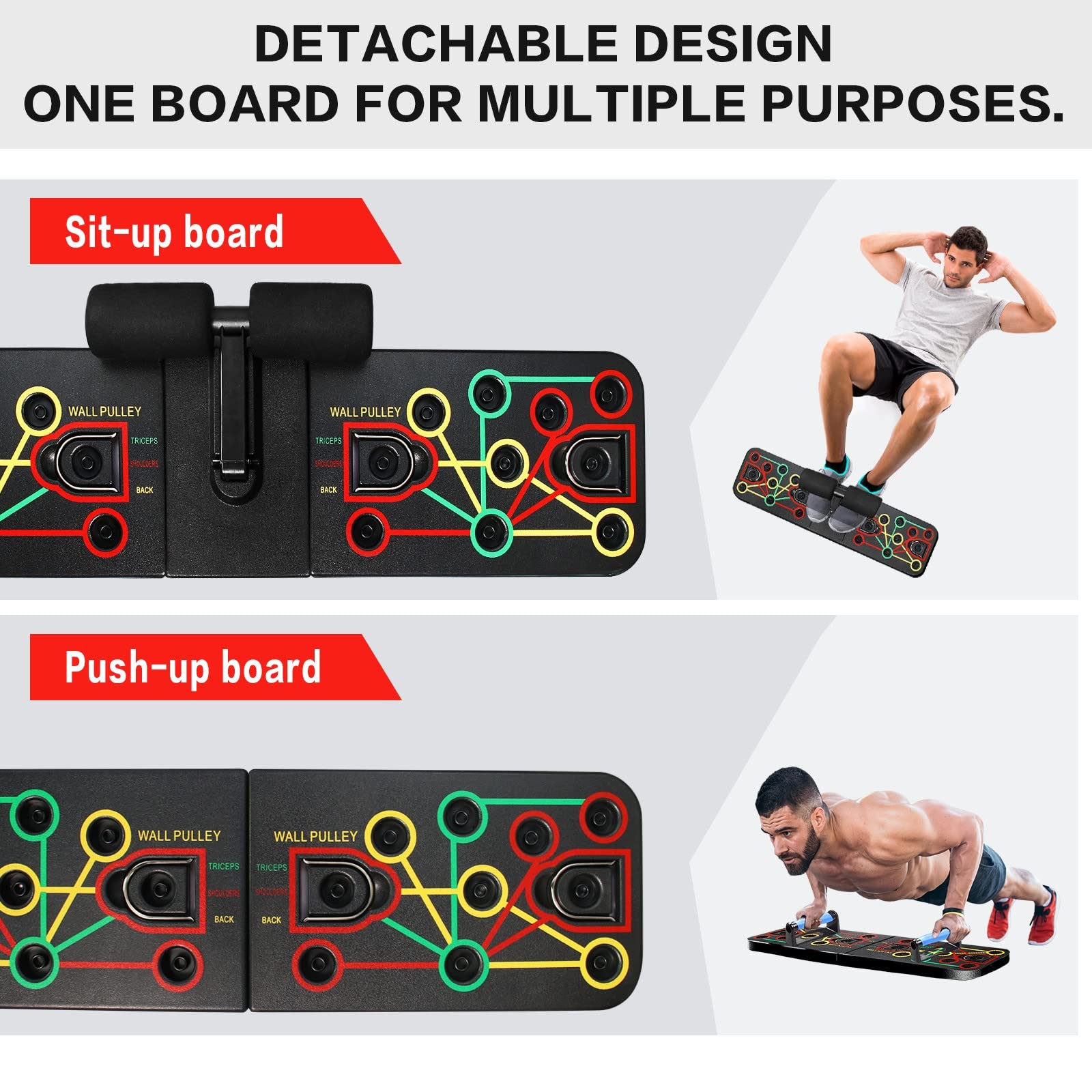Planche Push-up Multifonction Avec Bandes De Résistance - Entraînement Musculation Maison Portable