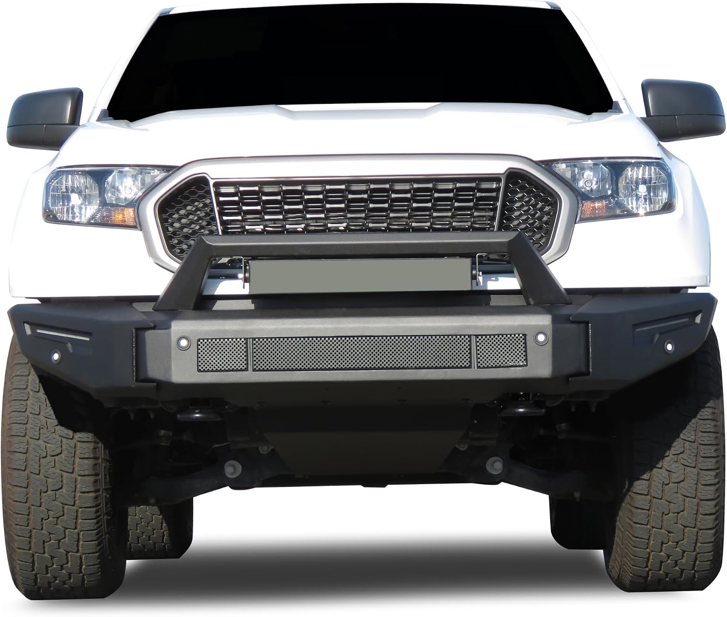 Black Horse Armour II Heavy Duty Modular Front Bumper Modular Matte Black Compatible with 2019-2023 Ford Ranger-AFB-FR19