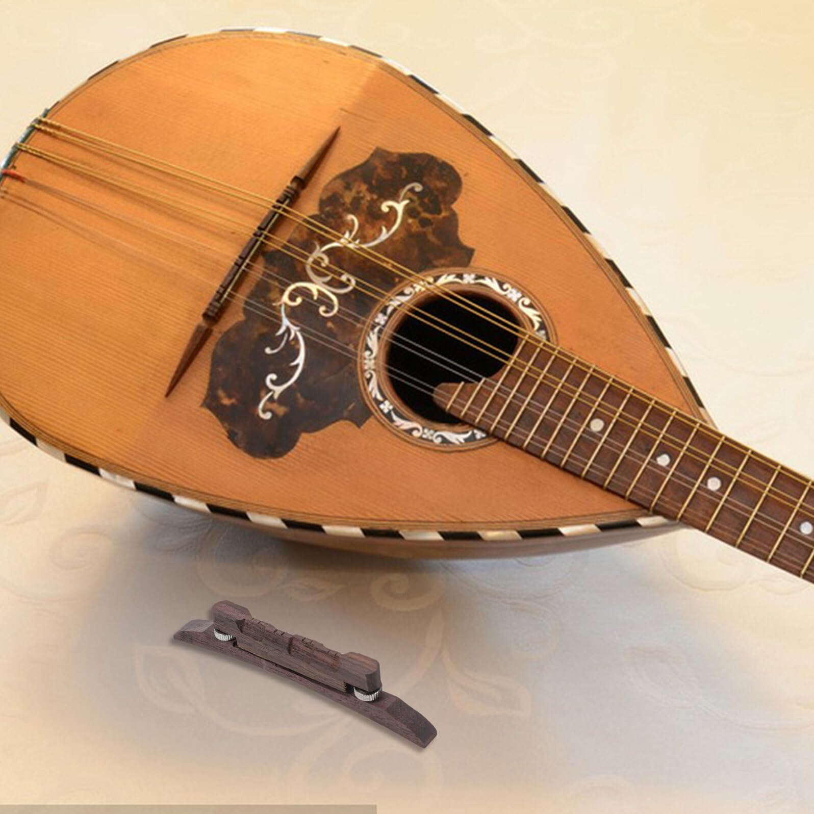 3stücke Palisanderholz Gitarrensteg Verstellbar Mandolinensteg Ersatz für Akustikgitarren Musikteile Cellosteg Stegsattelklemme Gitarrensattel Teile für Akustikgitarrenstege