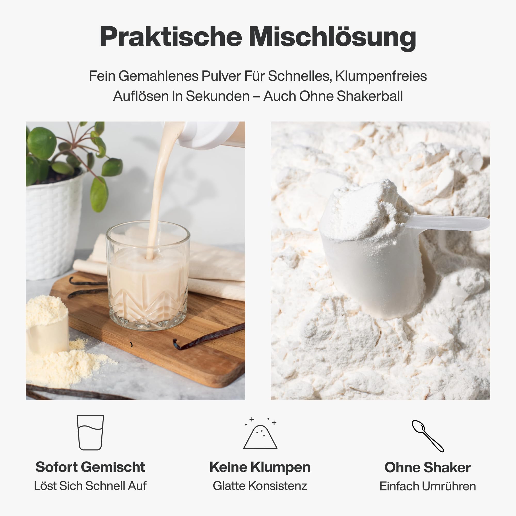 Vilgain Grass-Fed Whey Protein (1000g) Vanille, Eiweißpulver Konzentrat aus Weidemilch, Gesüßt mit Stevia, Ohne Zuckerzusatz, Ultrafiltriertes Protein Pulver für Shakes, 1 kg
