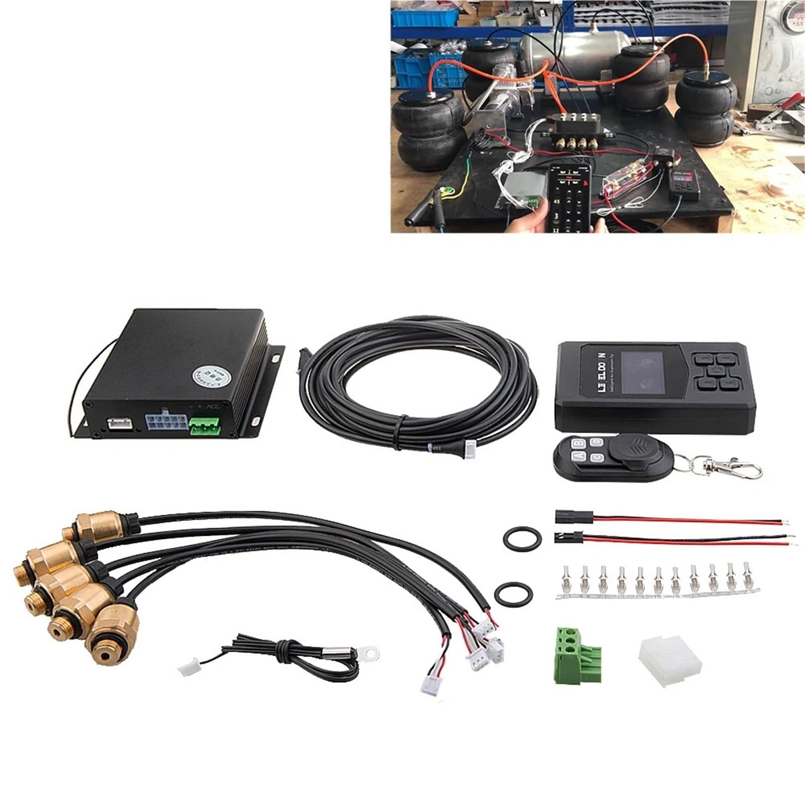 amortyzatora Air Suspension sprężarka pompa System sterowania zawieszeniem pneumatycznym samochodu z czujnikiem ciśnienia, obsługa Bluetooth, zdalne sterowanie i sterowanie przewodowe