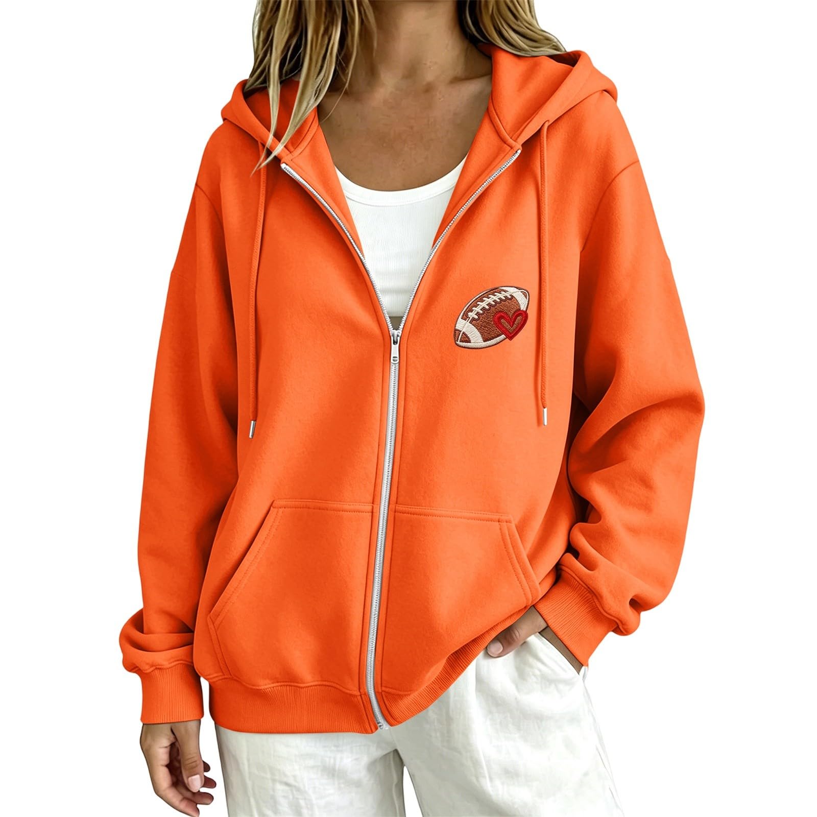 Sudadera con capucha para mujer, con cremallera, elegante, holgada, unisex
