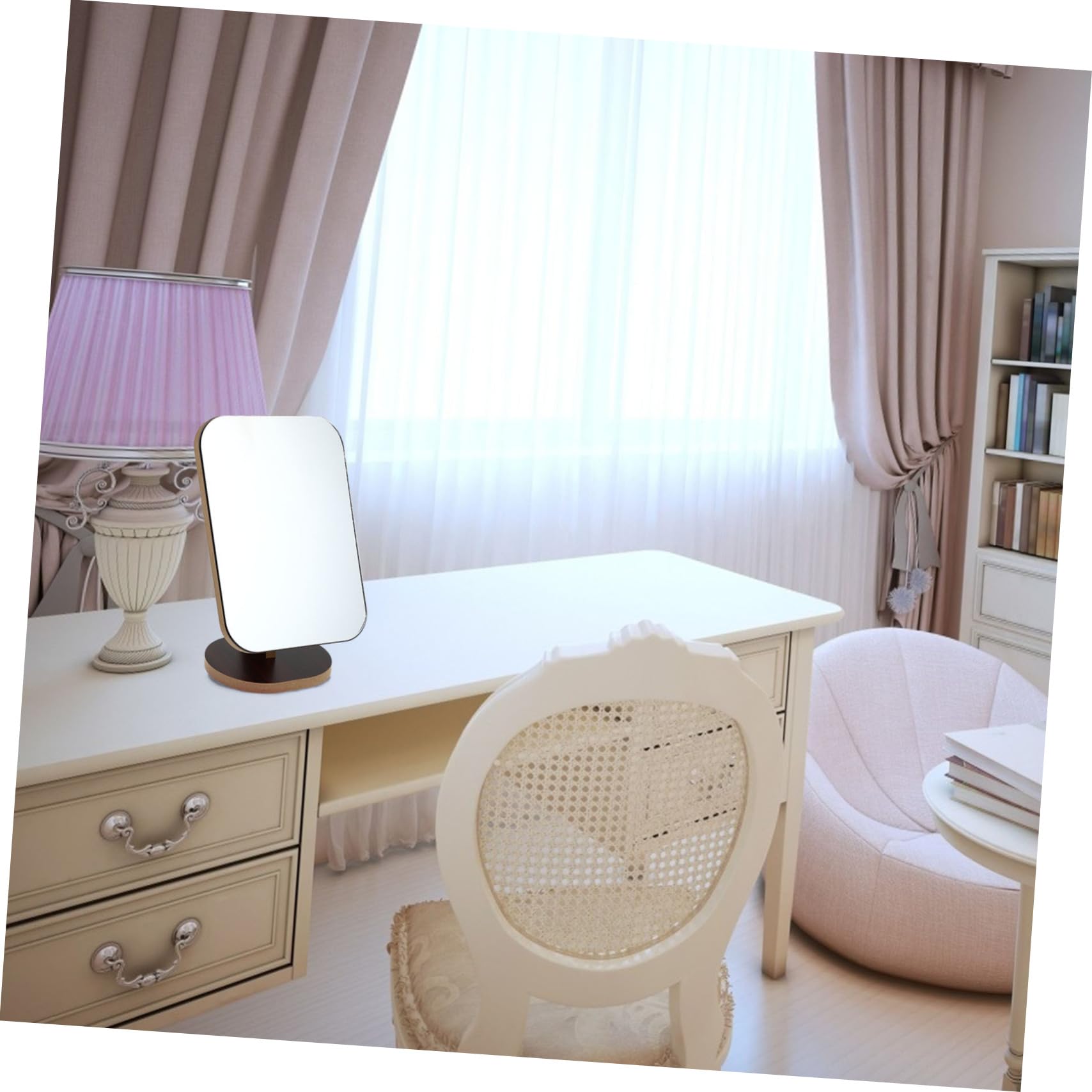 1 pz con supporto rotante specchio cosmetico ad alta definizione da(Brown)