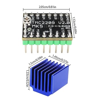 Effective TMC2209 Stepper Motor Driver Board for 3D Printers Provides Smooth Function and Stable Motion with Heat Sink