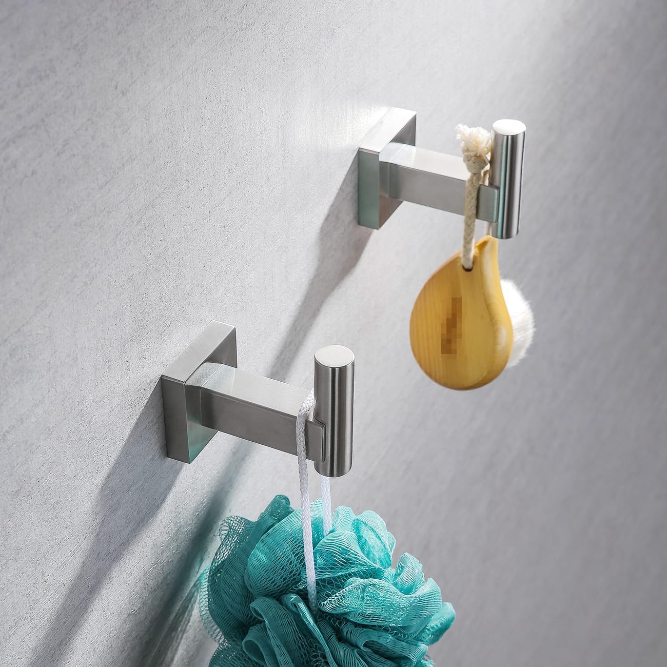 Miyili Bathroom Towel Hook Brushed Stainless Steel Coat/Robe Clothes Hook for Bath Kitchen Garage Wall Mounted 4 Pack, B02N4