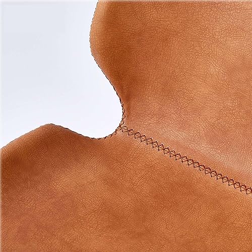 Miniatura 7 de Silla de comedor moderna de piel sintética de lujo, sillas de oficina sin brazos, respaldo cómodo, taburete resistente, con marco de metal, para