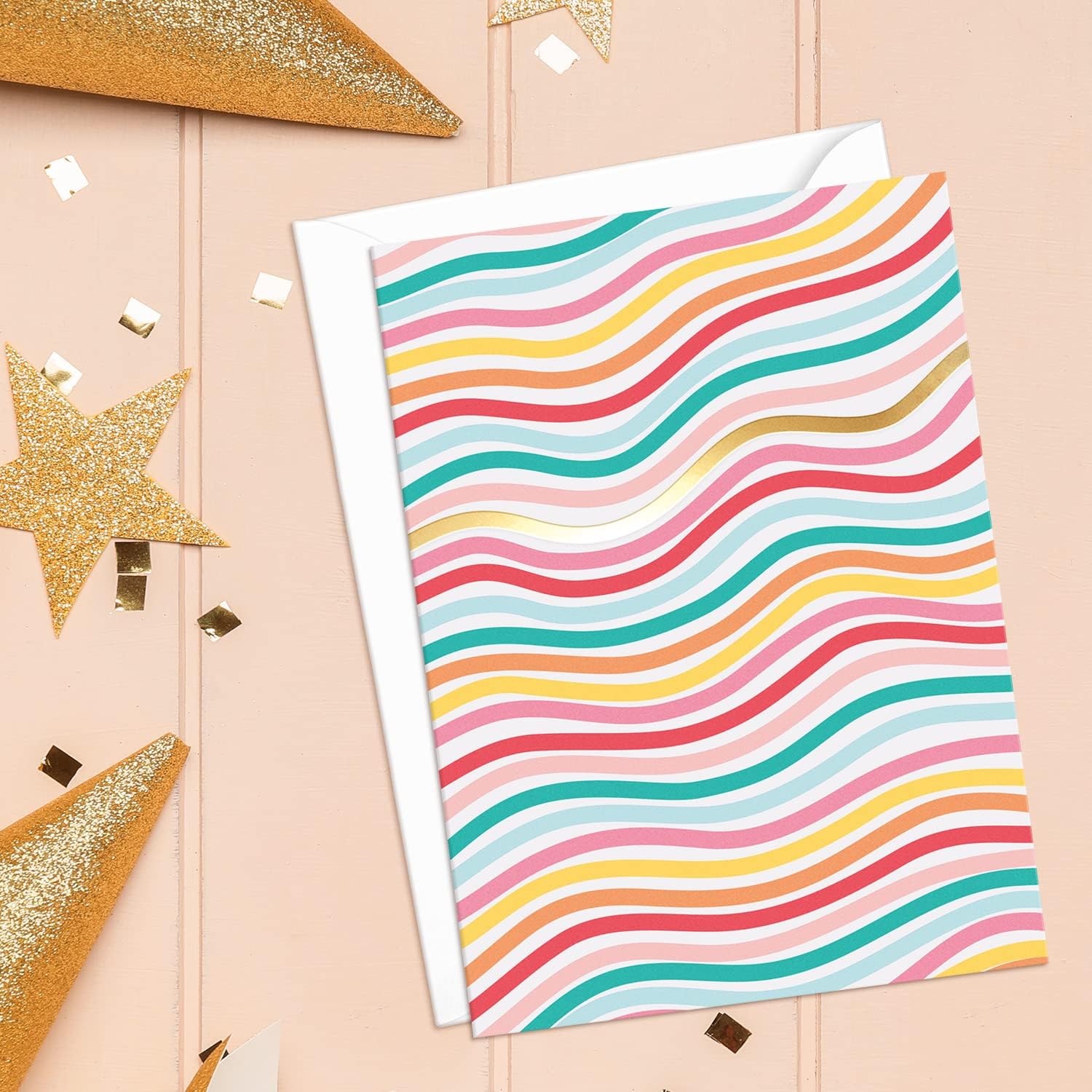 Blank Cards with Envelopes - 48 Striped Gold Foil Blank Note Cards with Envelopes – 6 Assorted Cards for All Occasions! Blank Notecards Stationary Set for Personalized Greeting Cards-4x5.5" : Office Products