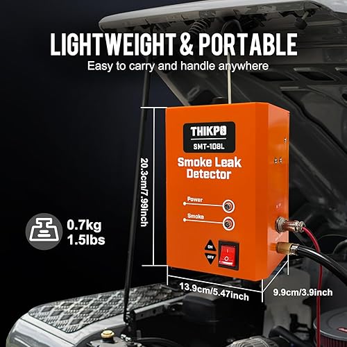 Miniatura 5 de THIKPO Máquina de humo EVAP automotriz con bomba de aire incorporada, adaptador universal de fácil admisión. Detector de fugas de humo para