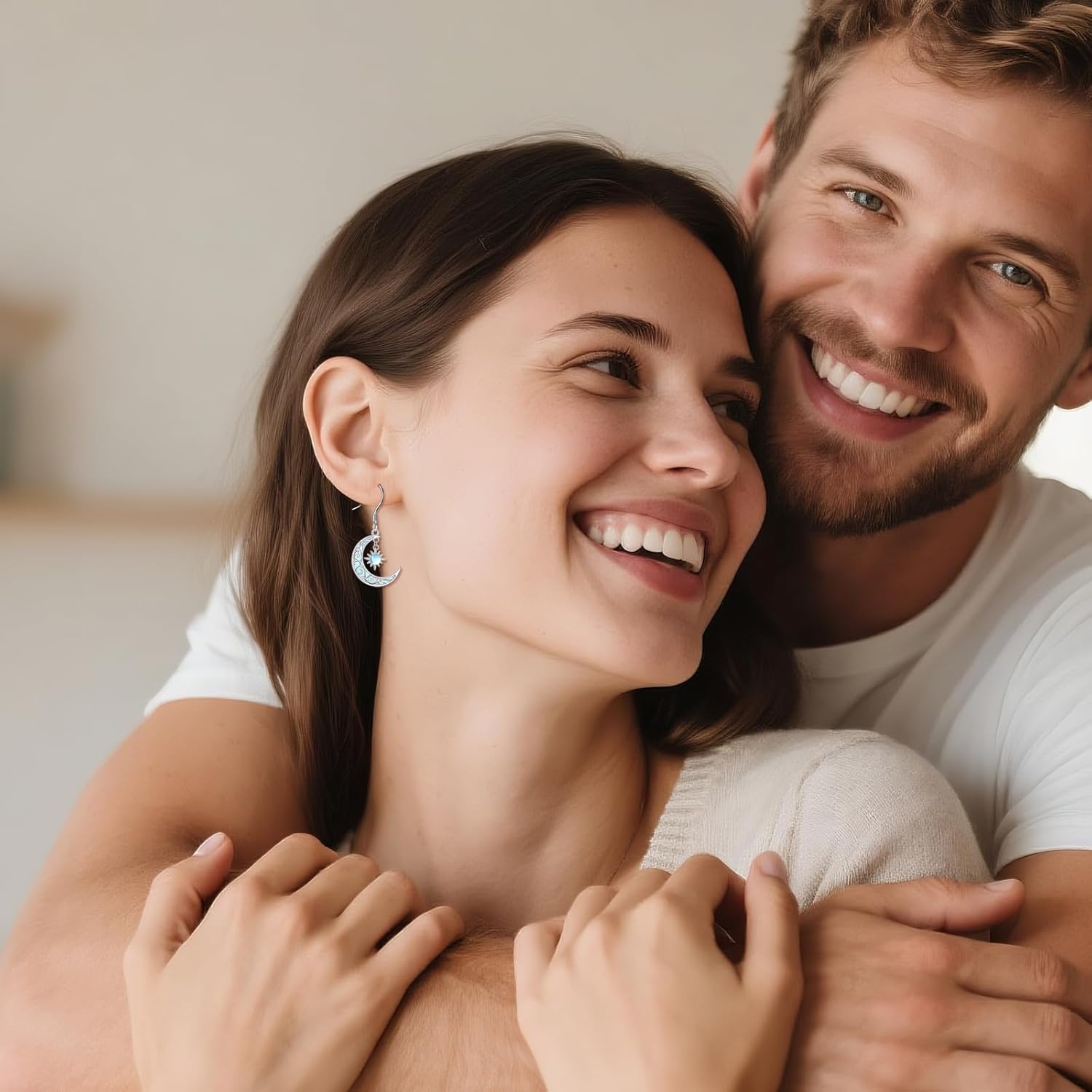 Moon Earrings 925 Sterling Silver Sun Dangle Moon Jewelry Gifts for Women