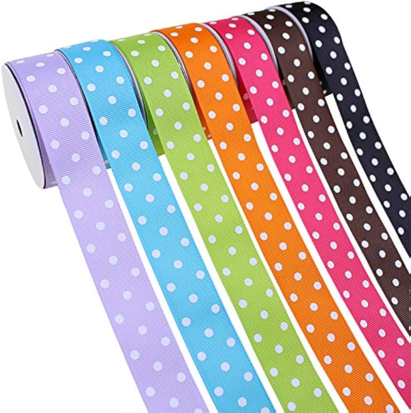 Amazon.com: Grosgrain Ribbons 1 Inch Polka Dot Ribbon Set Swiss Dot ...