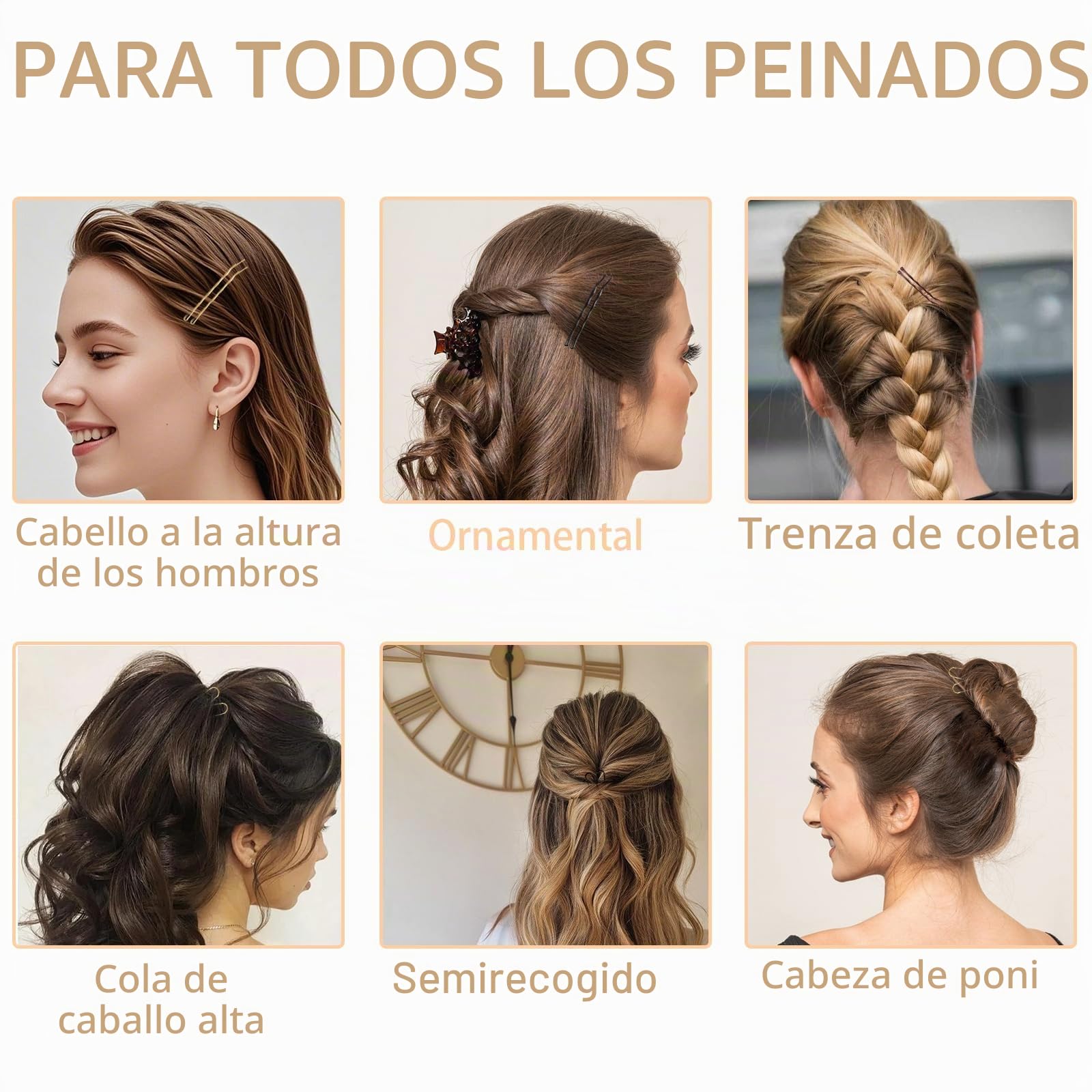 300 Horquillas Pelo Mujer, Pinzas Chignon Invisibles, Pasadores Metálicos, Caja Organizadora (Marrón)