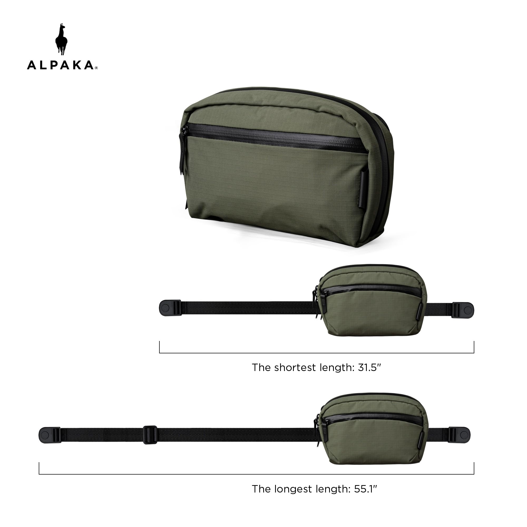 ALPAKA Flight Sling 1L – Umhängetasche Herren Klein | Crossbody Sling, Schultertasche, Organizer mit Schlüsselring, abnehmbarer Gurt, wasserabweisend
