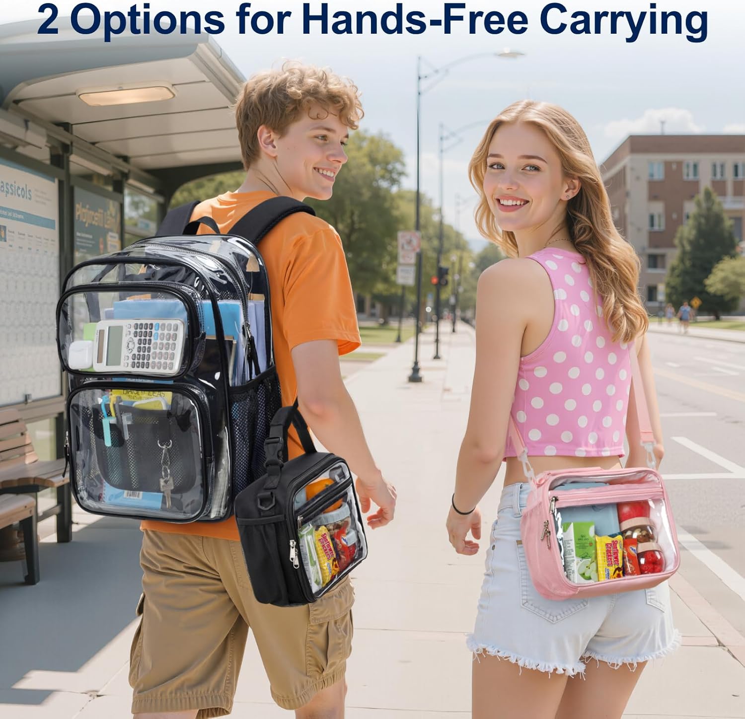 PACKISM Clear Lunch Bag for Boys - Reusable Heavy Duty Clear Lunch Box for School with Adjustable Shoulder Strap, Transparent Stadium Approved Lunch Snack Bag for Work Travel Picnic, Black - Image 6