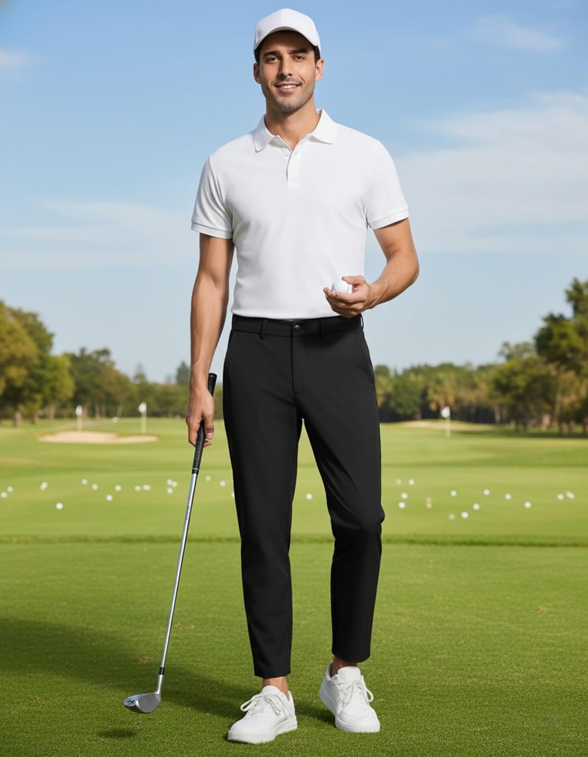 Men's Golf Pants Stretch Casual Dress Pants Lightweight Trousers with Pockets - Image 6
