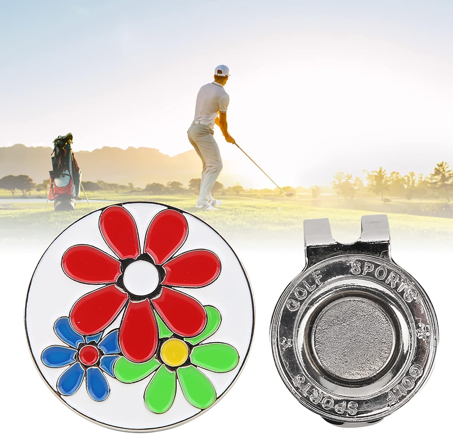 Magnetic Golf Ball Marker, Fashionable Metal Gold Plated Design, Golf Hat Clip, Magnetic Ball Marker for Golf Training Golf Matches Golfers