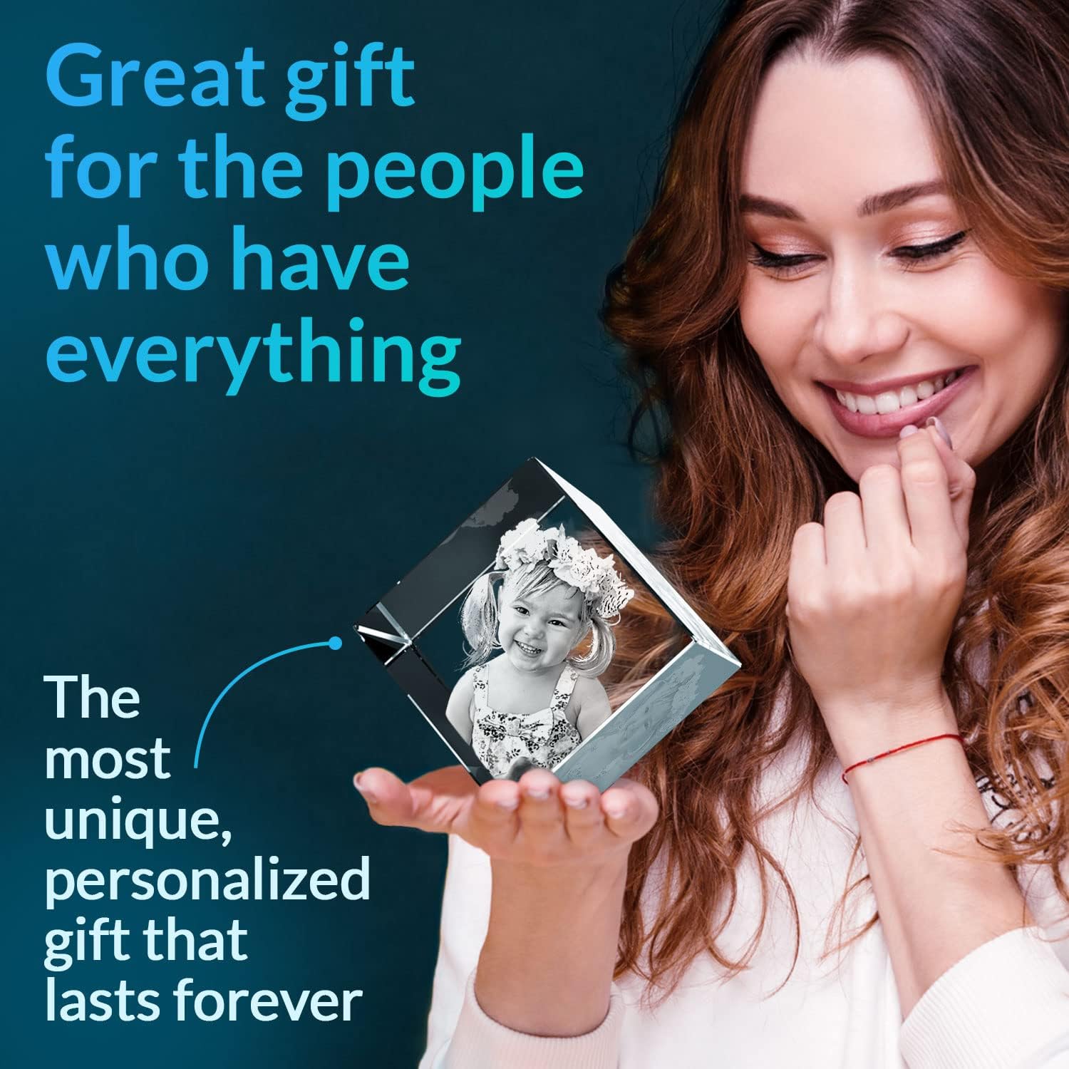 ArtPix 3D Crystal Photo, Personalized Mothers Day Gifts for Mom, Women, Wife, Her, Him, Men, Husband, Grandma, Great Customized Gift With Your Own Photo, Custom Glass 3D Laser Etched Picture Frame