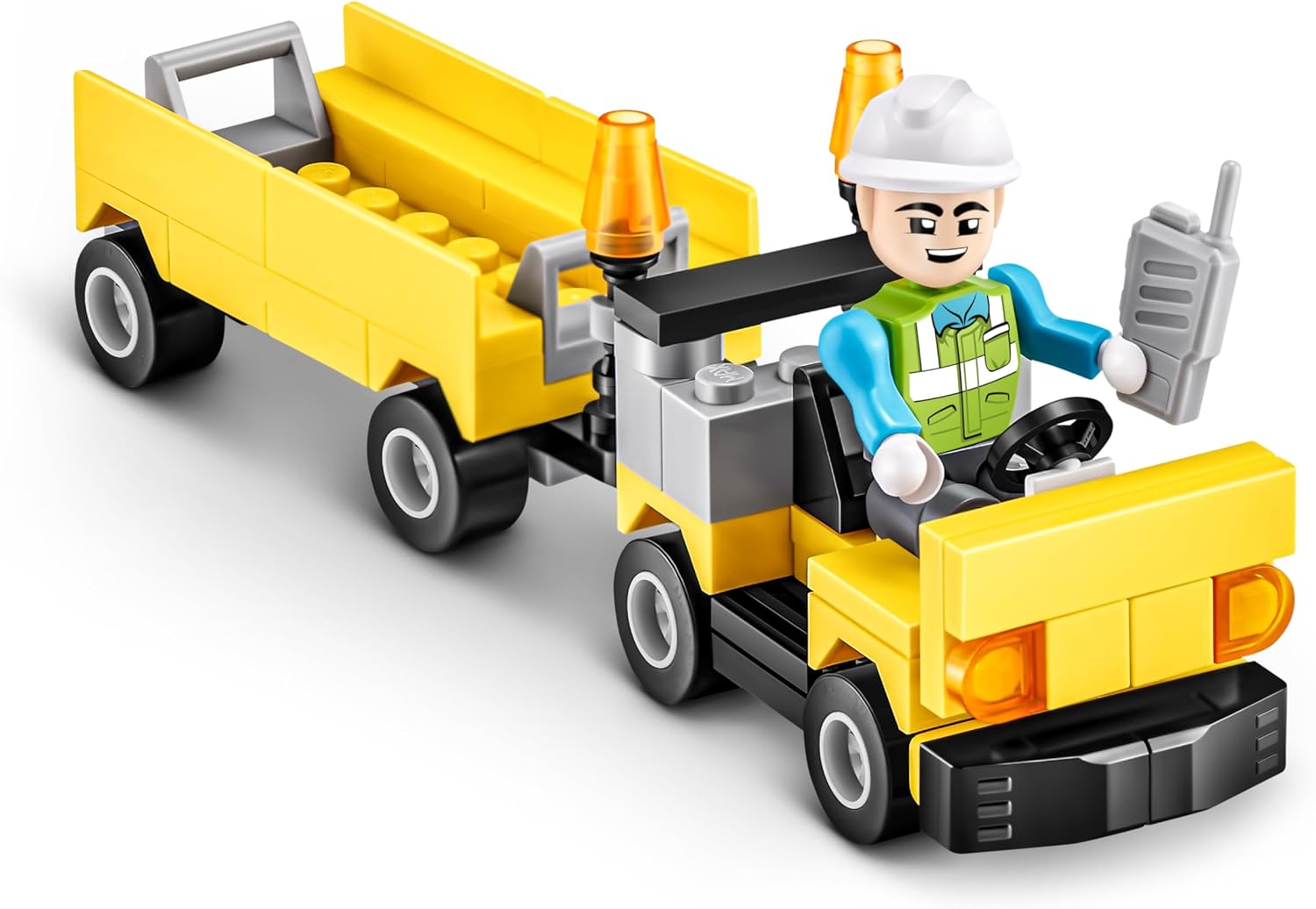 Max Build More luggage truck with a minifigure driver.