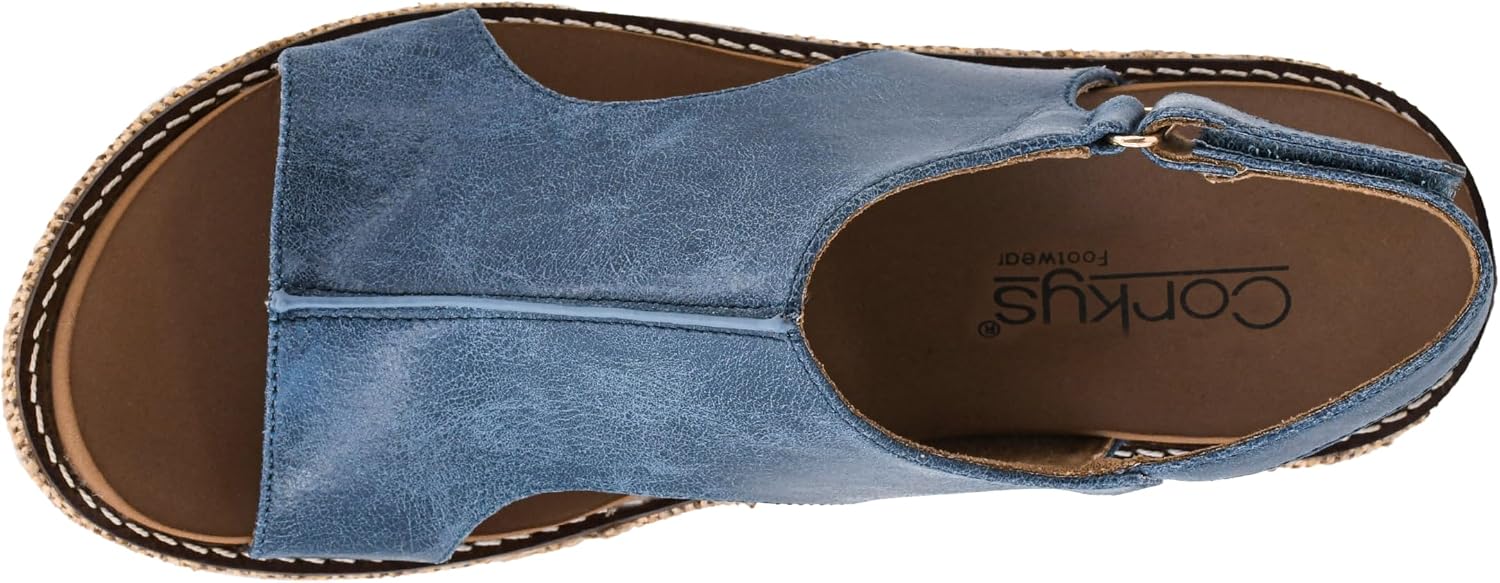 Corkys Footwear Womens Carley Wedges, Featuring Corkys EVA Foam Cushioned Insoles, A 2.5 Inch Heel, Lightweight For All Day Wear, And Hook And Loop Closure