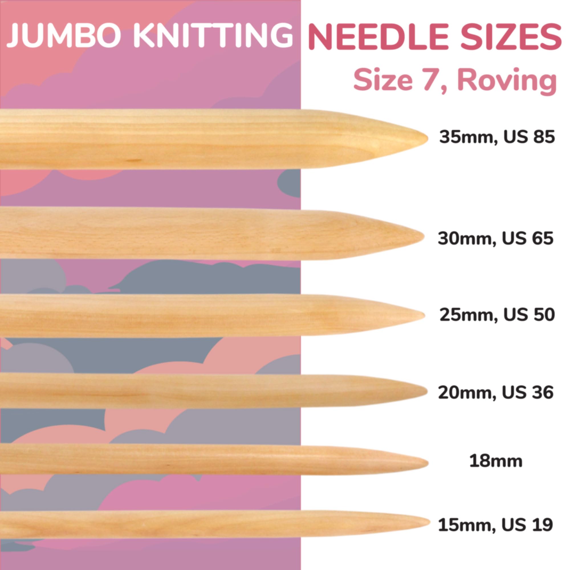 Amazon.com: JubileeYarn Jumbo Birch Knitting Needles - US 50 (25mm